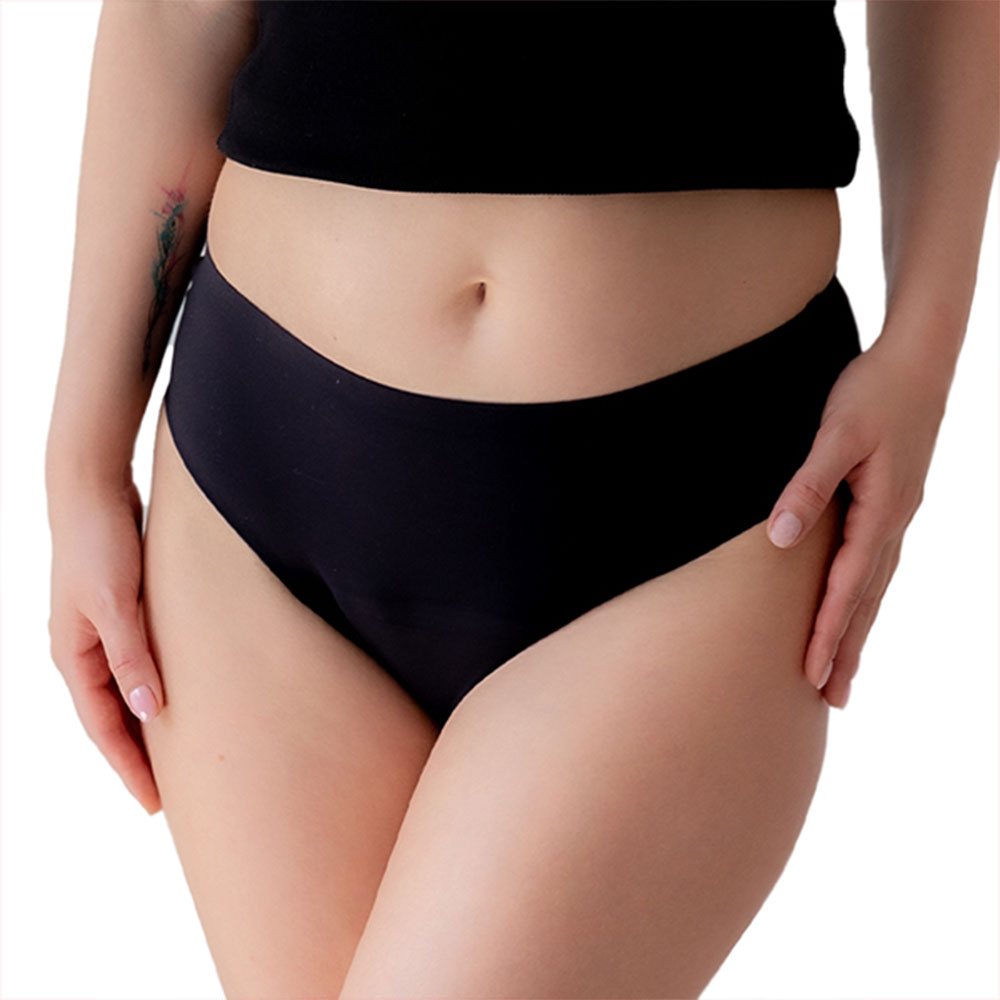 Relixa SEAMLESS bezšvové menštruačné nohavičky – silná absorpcia – čierne – foto 3