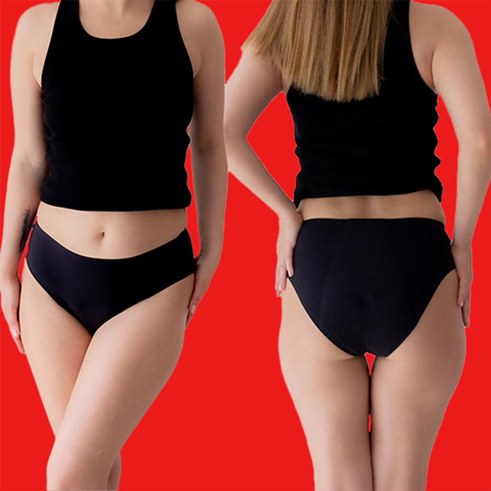 Relixa SEAMLESS bezšvové menštruačné nohavičky – silná absorpcia – čierne – foto 2